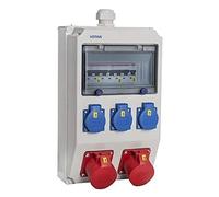 Votha® WOLFSBURG Répartiteur mural filaire sans prise de courant 230 V~ 3, CEE 16 A, 400 V~ 2, CEE 32 A, 400 V~ auce, LS 16 A, 1 pôle, C 1, LS 16 A, 3 pôles, C 2, LS 32 A, 3 pôles, C sans