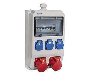 Votha® WOLFSBURG Répartiteur mural filaire sans prise de courant 230 V~ 3, CEE 16 A, 400 V~ 2, CEE 32 A, 400 V~ auce, LS 16 A, 1 pôle, C 1, LS 16 A, 3 pôles, C 2, LS 32 A, 3 pôles, C sans