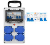 Vothen Coffret Électrique de Chantier 230 V Coffret Chantier Répartiteur Mural avec Disjoncteur répartiteur de courant 16 A IP67 Distributeur de Courant Électrique avec Disjoncteur coffret chantier