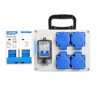 Vothen coffret électrique étanche 230V 16A IP67, tableau de distribution mural ABS, 4 prises industrielles, coffret de chantier extérieur industriel boîtier extérieur pour chantier
