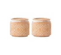 Voti Pots pour Plantes d'intérieur Ensemble de 2 Pots jardinières en céramique Simples 3 Pouces, Bouche Ronde, Fleur Rouge Décorations pour Porche et extérieur(8cm)