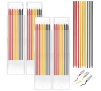 Votoko Lot de 36 mines de crayon pour crayon de charpentier - 2,8 mm - Pour crayons de charpentier - Pour tracer les architectes et le dessin (36 jaunes, rouges, noirs)
