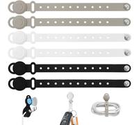 Votoko Lot de 6 Gestion des câbles sous le bureau, Bandes Magnétiques en Silicone Réglables, Attache Cable Adhesif pour Câbles, Adaptées pour Bureau, Table de Chevet, Câbles de Recharge, Divers Murs