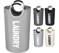 Votoko Paniers à linge 82L, Panière à Linge Sale avec Poignée Corbeilles à Linge, Sac à Linge Pliable en Tissu Oxford, Laundry Basket Rangement Linge Sale pour Salle de Bain, Maison(Gris Clair)