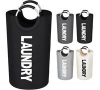 Votoko Paniers à linge 82L, Panière à Linge Sale avec Poignée Portable Corbeilles à Linge, Sac à Linge Pliable en Tissu Oxford, Laundry Basket Rangement Linge Sale pour Salle de Bain, Maison(Noir)