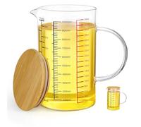 Votoko Verre Doseur 1L, Transparent Brocs Mesureur, Verres Borosilicate Resistant, Graduation Precise avec Anse, Ideal pour la Patisserie, la Cuisine et les Melanges