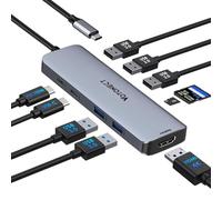 Votonect Hub USB C 10 en 1 avec adaptateur HDMI 4K, lecteur de carte SD/TF, charge PD 100 W, 2 ports USB 3.0 et 2 ports USB 2.0 pour MacBook Pro/Air, Dell XPS, Lenovo ThinkPad, etc. (10 en 1-HDMI)
