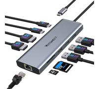 Votonect Hub USB C 8K 4K HDMI, Ethernet 1000 Mbps, 2 ports USB 3.0, USB 2.0, transfert de données USB C, chargement PD et lecteur de carte SD/TF, design compact pour une connectivité multi-appareils