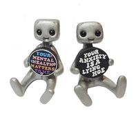 Votre Anxiété Est Un Robot Menteur, Une Petite Figurine Mignonne, Un Bureau En Résine Pour La Santé Mentale, Un Bureau À Domicile Ou Un Compagnon De Bureau