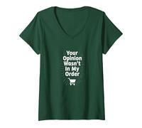 Votre Avis n'était Pas dans ma Commande T-Shirt avec Col en V, Femme, Vert Forêt, XXL