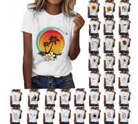 Votre Compte HUIFUAO Tee Shirt Femme Manche Courte Blanc Haut Chic et Elegant Chemise et Blouses Grande Taille Basique Tunique (A03-White, L) Oversized T Shirts for Women