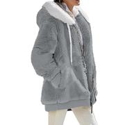 Votre Compte Manteau Femme Hiver Mode Chaude Manteau Chic Femme Outdoor Décontracté Sweat a Capuche Pas Cher Manteaux Parka Coupe Vent Femme À Capuche Funky Coat Confortable 1# Gris Clair 3XL
