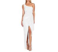 Votre Compte Robe De Cérémonie pour Femme Ronde Baggy Couleur Uni Funky Dress Classique Saint Valentin Robe Soiree Reveillon Lightweight Ete Robe De Mariage Invitée Femme 2025 Blanc M