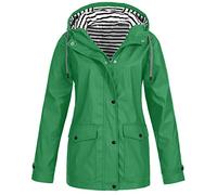Votre Compte Veste De Pluie Femme Mi Saison Ciré Impermeable Femme Capuche Printemps Été Grande Taille Vestes De Randonnée Anti-Pluie Softshell Parka Protection Pluie(1B-Vert,4XL)