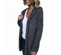 Votre Compte Veste Femme Marque Tendance Couleur Uni Steampunk Femme Plein Air Confortable Cardigan Hiver Pull Cardigan Long Femme avec Poche 2024 Blouson Décontracté 2# Gris L