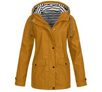 Votre Compte Veste Femme Mi Saison Poncho Pluie Imperméable Manteau Impermeable Femme Capuche Ciré Parka Vêtements Imperméables Femme Blouson Cire Cadeau Pas Cher(1A-Gingembre,M)