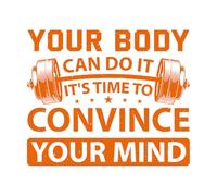 Votre corps en est capable. Il est temps de vous convaincre. Stickers muraux en PVC 68x81.7cm Amovible sans laisser de colle Orange