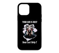 Votre Dieu est occupé, Comment Puis-Je Vous Aider ? Baphomet Satanic, drôle Coque pour iPhone 12 Mini