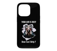 Votre Dieu est occupé, Comment Puis-Je Vous Aider ? Baphomet Satanic, drôle Coque pour iPhone 13 Pro
