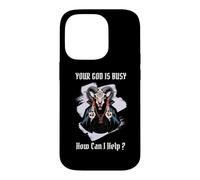 Votre Dieu est occupé, Comment Puis-Je Vous Aider ? Baphomet Satanic, drôle Coque pour iPhone 14 Pro