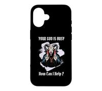 Votre Dieu est occupé, Comment Puis-Je Vous Aider ? Baphomet Satanic, drôle Coque pour iPhone 16