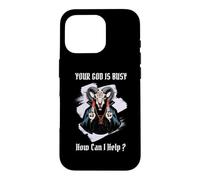 Votre Dieu est occupé, Comment Puis-Je Vous Aider ? Baphomet Satanic, drôle Coque pour iPhone 16 Pro