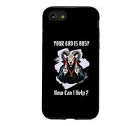 Votre Dieu est occupé, Comment Puis-Je Vous Aider ? Baphomet Satanic, drôle Coque pour iPhone SE (2020) / 7/8