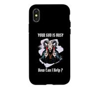 Votre Dieu est occupé, Comment Puis-Je Vous Aider ? Baphomet Satanic, drôle Coque pour iPhone X/XS