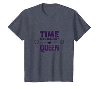 Votre Emploi du Temps est Fine Time Management Queen T-Shirt, Enfant, Bleu Chiné, 2 Ans
