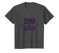 Votre Emploi du Temps est Fine Time Management Queen T-Shirt, Enfant, Chiné Foncé, 6 Ans