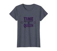 Votre Emploi du Temps est Fine Time Management Queen T-Shirt, Femme, Bleu Chiné, L