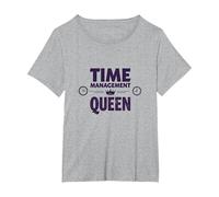 Votre Emploi du Temps est Fine Time Management Queen T-Shirt, Femme Grandes Tailles, Gris Chiné, 2X