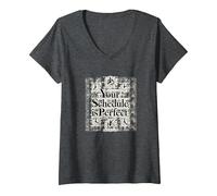 Votre Emploi du Temps est Parfait - Gestion du Temps de Motivation T-Shirt avec Col en V, Femme, Chiné Foncé, M