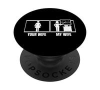 Votre Femme, ma Femme, Mari, Professeur d'art drôle PopSockets PopGrip Adhésif
