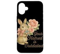 Votre Haine est dépassée, Lapin rétro, Design libéral Coque pour iPhone 16 Plus