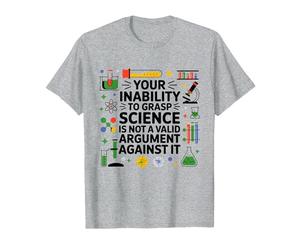 Votre incapacité à saisir Le Professeur de Sciences Chimie Physique T-Shirt, Homme, Gris Chiné, 5XL