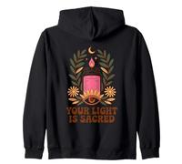 Votre lumière est sacrée, motif en forme d'œil de bougie Sweat à Capuche