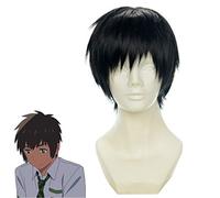 Votre nom Tachibana Taki Cosplay perruque noir court cheveux synthétiques Halloween carnaval Anime Costume perruques KUZ425b