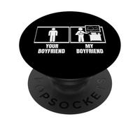 Votre Petit ami, Mon Petit ami, Petite Amie, Professeur d'art drôle PopSockets PopGrip Adhésif