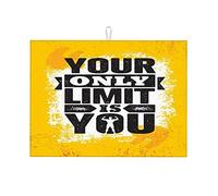 Votre seule limite, c'est vous. Affiche de motivation créative inspirante. Tapis de séchage artistique pour évier. Tapis de séchage pour vaisselle. Cuisine amusante. Grand format 45,7 x 61 cm.