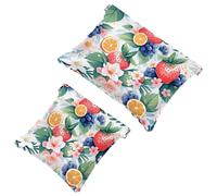 Votre solution de voyage : 2 pcs Fresh Summer Fruits-837 Shrapnel Pouch - Trousse de maquillage compacte, Multicolore 03., A：7.1x5.8in/18x14.8cm，B:4.7x4.5in/12x11.5cm