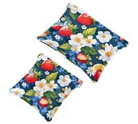 Votre solution de voyage : 2 pcs Fresh Summer Fruits-837 Shrapnel Pouch - Trousse de maquillage compacte, Multicolore 04, A：7.1x5.8in/18x14.8cm，B:4.7x4.5in/12x11.5cm