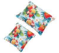 Votre solution de voyage : 2 pcs Fresh Summer Fruits-837 Shrapnel Pouch - Trousse de maquillage compacte, Multicolore 02, A：7.1x5.8in/18x14.8cm，B:4.7x4.5in/12x11.5cm