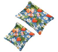 Votre solution de voyage : 2 pcs Fresh Summer Fruits-837 Shrapnel Pouch - Trousse de maquillage compacte, Multicolore 01., A：7.1x5.8in/18x14.8cm，B:4.7x4.5in/12x11.5cm