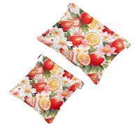 Votre solution de voyage : 2 pcs Fresh Summer Fruits-837 Shrapnel Pouch - Trousse de maquillage compacte, Multicolore 09, A：7.1x5.8in/18x14.8cm，B:4.7x4.5in/12x11.5cm