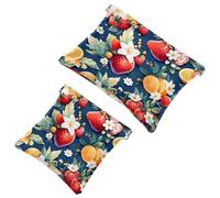 Votre solution de voyage : 2 pcs Fresh Summer Fruits-837 Shrapnel Pouch - Trousse de maquillage compacte, Multicolore 10., A：7.1x5.8in/18x14.8cm，B:4.7x4.5in/12x11.5cm