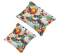 Votre solution de voyage : 2 pcs Fresh Summer Fruits-870 Shrapnel Pouch - Trousse de maquillage compacte, Multicolore 01., A：7.1x5.8in/18x14.8cm，B:4.7x4.5in/12x11.5cm