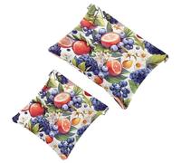 Votre solution de voyage : 2 pcs Fresh Summer Fruits-870 Shrapnel Pouch - Trousse de maquillage compacte, Multicolore 03., A：7.1x5.8in/18x14.8cm，B:4.7x4.5in/12x11.5cm