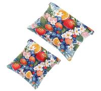 Votre solution de voyage : 2 pcs Fresh Summer Fruits-870 Shrapnel Pouch - Trousse de maquillage compacte, Multicolore 02, A：7.1x5.8in/18x14.8cm，B:4.7x4.5in/12x11.5cm