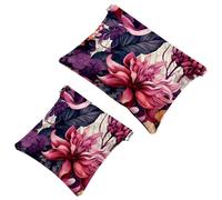 Votre solution de voyage : 2 pcs Ink Plants-309 Shrapnel Pouch - Trousse de maquillage compacte, Multicolore 08, A：7.1x5.8in/18x14.8cm，B:4.7x4.5in/12x11.5cm